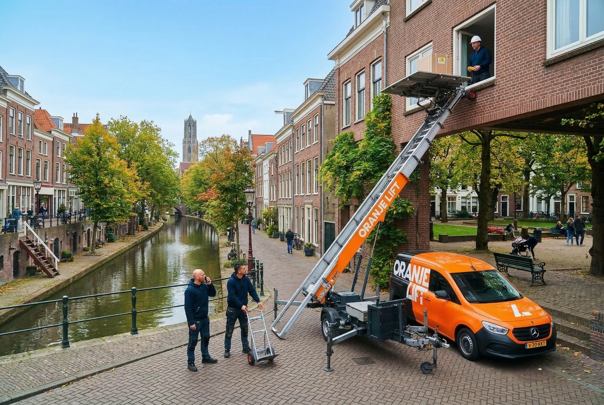 Moving lift at a townhouse in The Hague